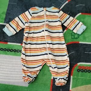 Colorful Striped Kids Footie Pajamas